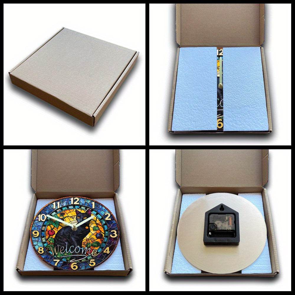 Charming Black Cat Silent Metal Wall Clock - Montero Milan