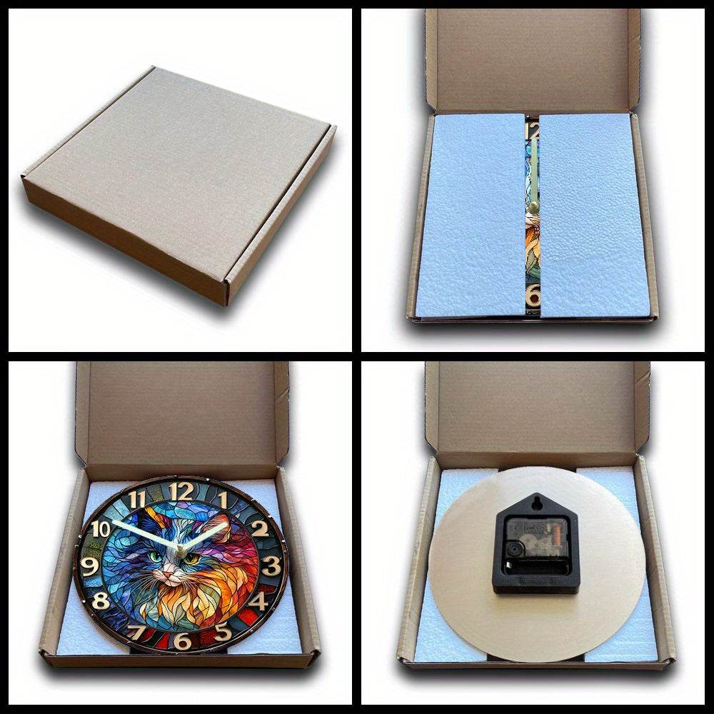 Silent Wall Clock Persian Cat Design Elegant Aluminum - Montero Milan