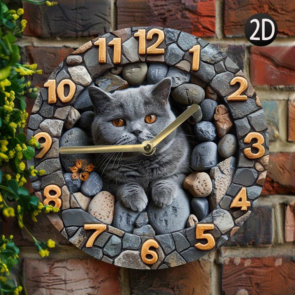 British Shorthair Cat Silent Wall Clock - Montero Milan