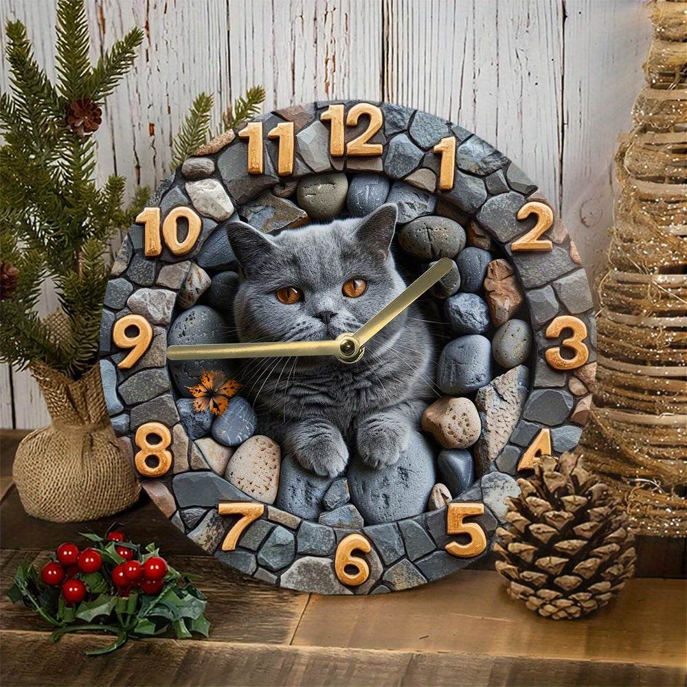 British Shorthair Cat Silent Wall Clock - Montero Milan