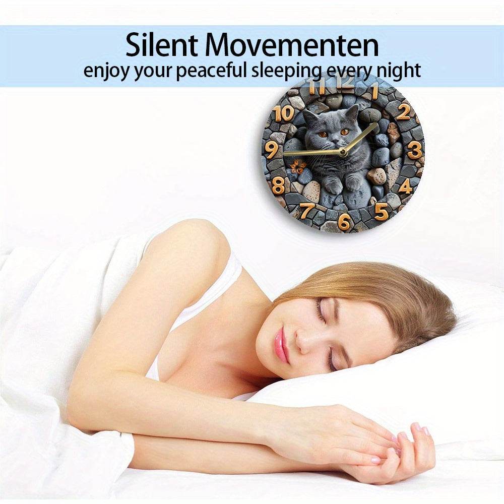 British Shorthair Cat Silent Wall Clock - Montero Milan