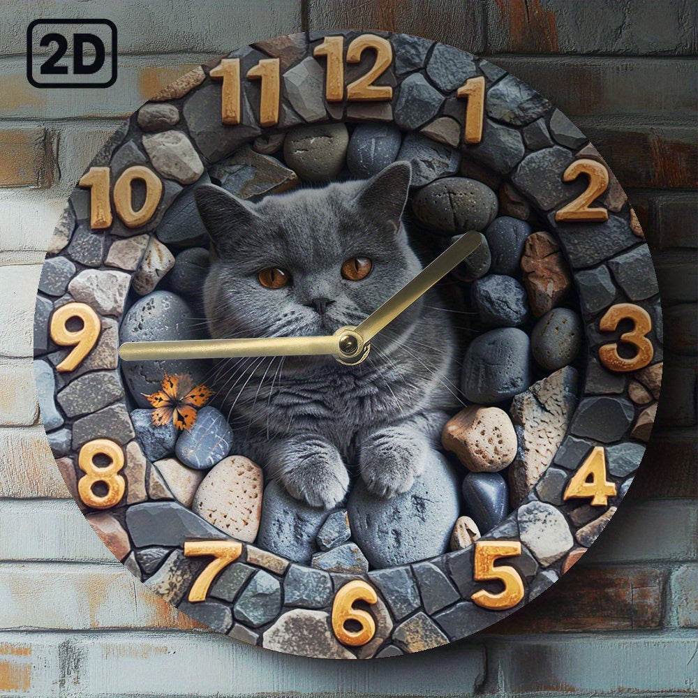 British Shorthair Cat Silent Wall Clock - Montero Milan