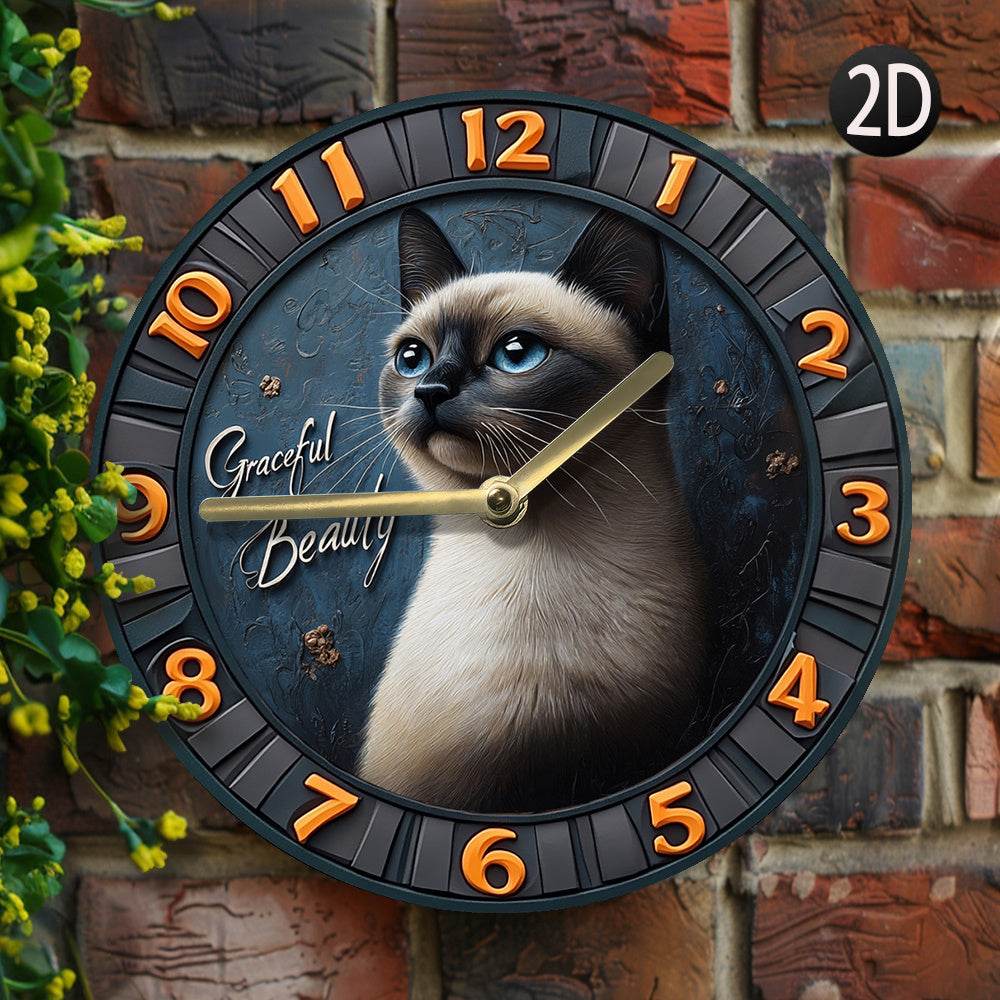 Siamese Cat Silent Wall Clock - Montero Milan