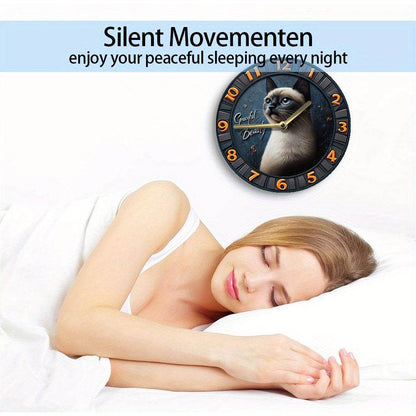 Siamese Cat Silent Wall Clock - Montero Milan