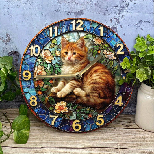 Silent Kitten Wall Clock Perfect Cat Lover Decor - Montero Milan