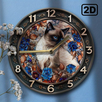 Silent Siamese Cat Wall Clock - Montero Milan