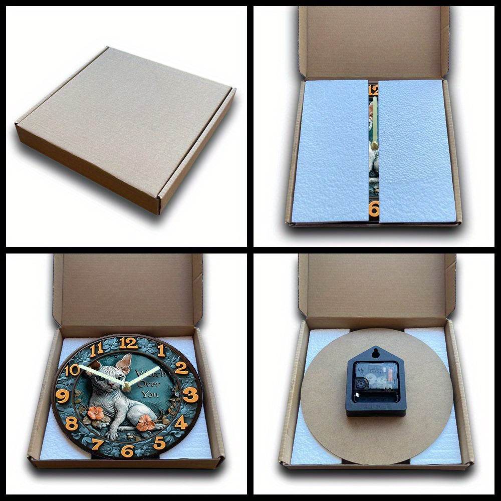 Sphynx Cat Silent Wall Clock Ideal Gift - Montero Milan