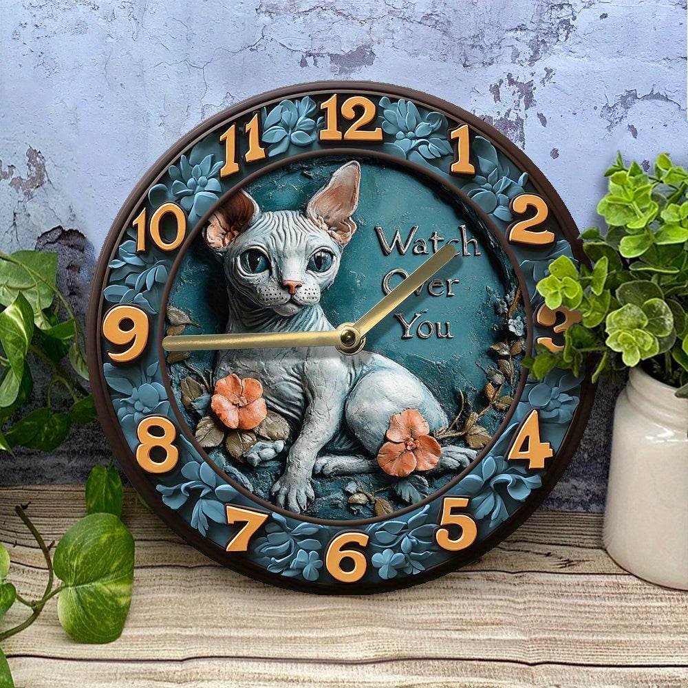 Sphynx Cat Silent Wall Clock Ideal Gift - Montero Milan