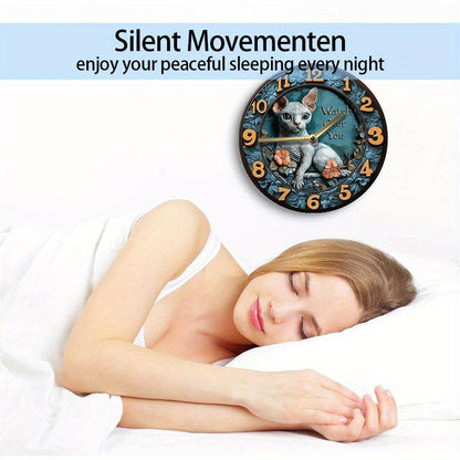 Sphynx Cat Silent Wall Clock Ideal Gift - Montero Milan