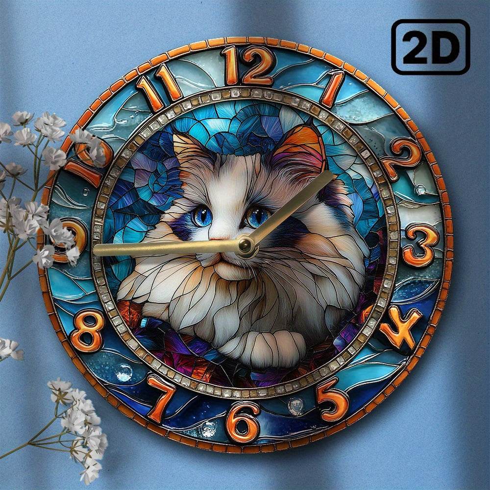 Persian Cat Silent Wall Clock - Montero Milan