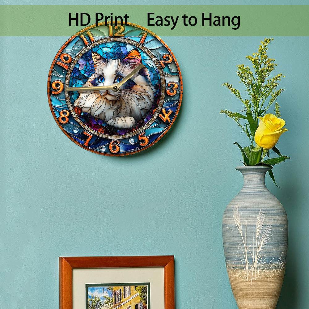 Persian Cat Silent Wall Clock - Montero Milan