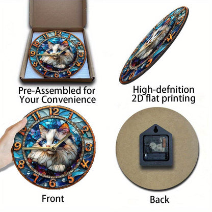 Persian Cat Silent Wall Clock - Montero Milan