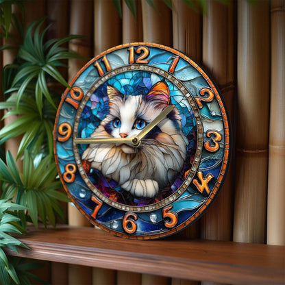 Persian Cat Silent Wall Clock - Montero Milan
