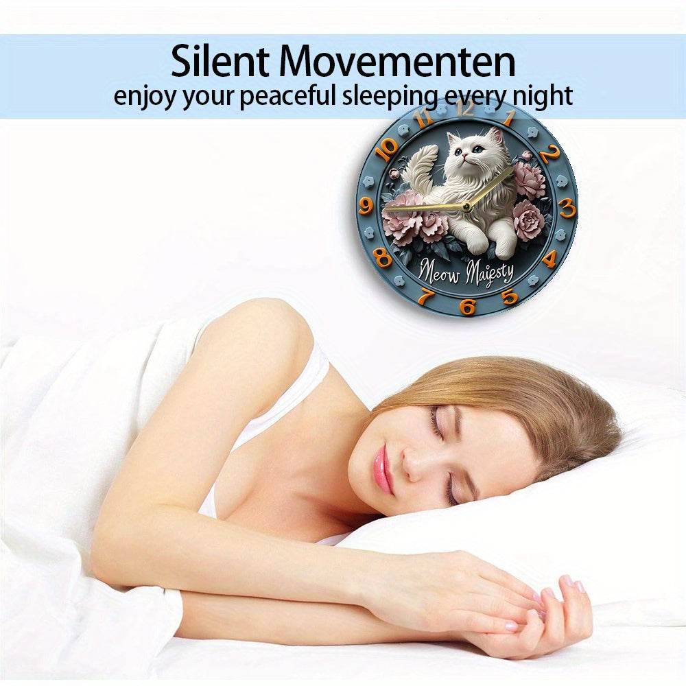 Persian Cat Silent Wall Clock Decor Gift - Montero Milan