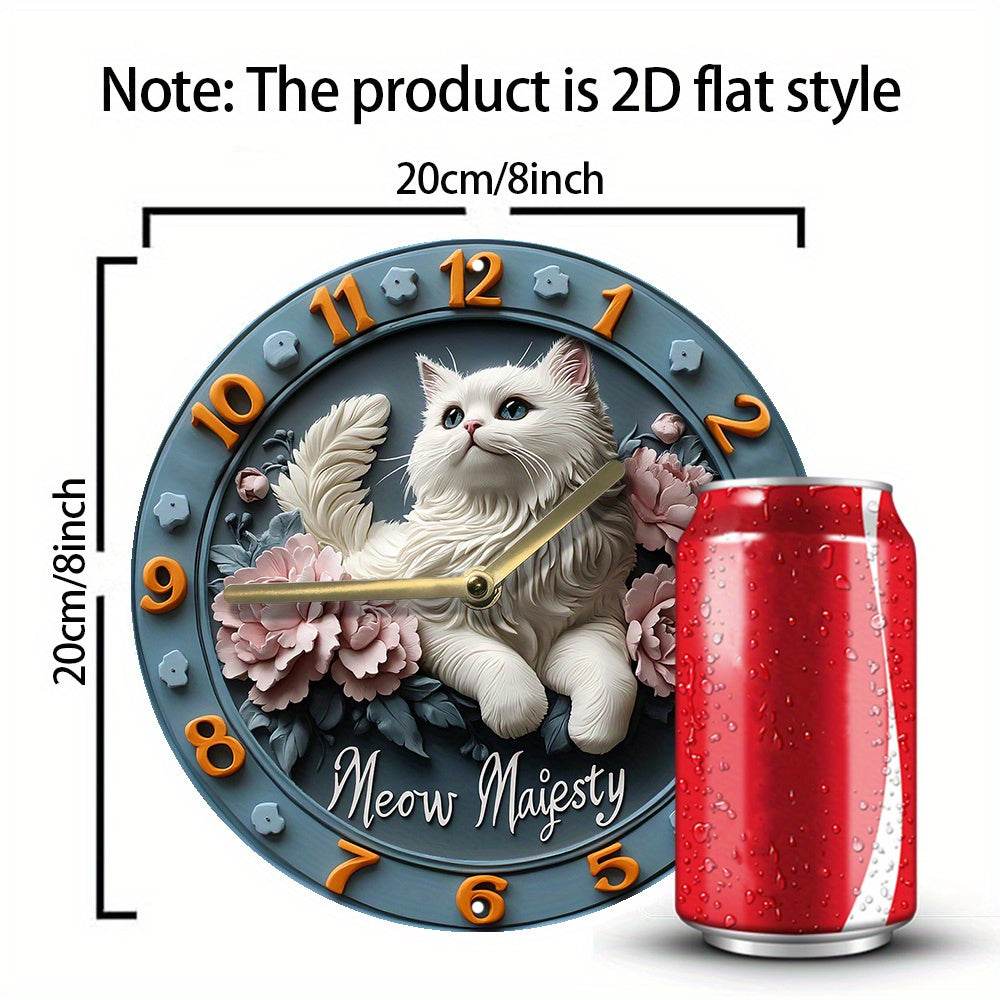 Persian Cat Silent Wall Clock Decor Gift - Montero Milan
