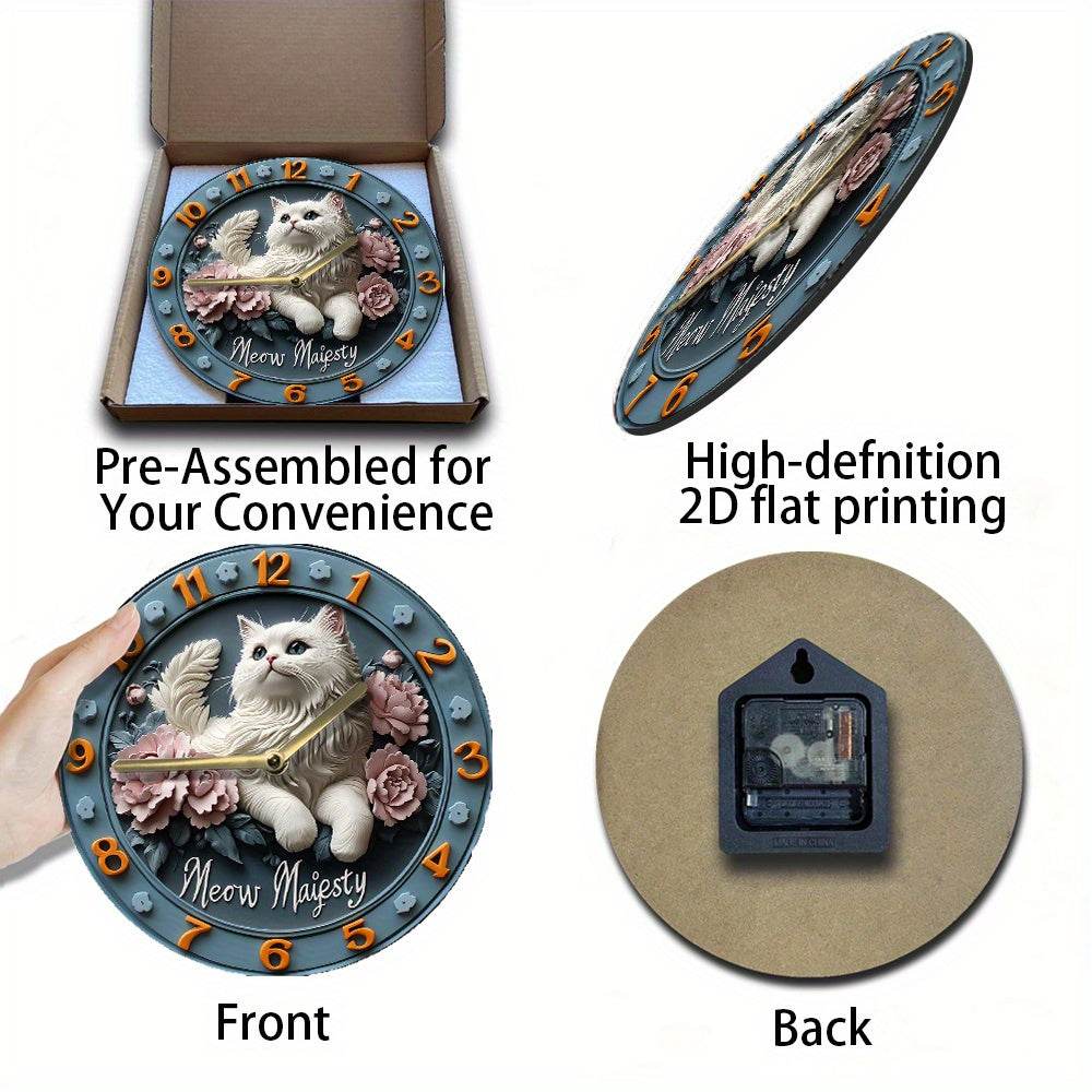 Persian Cat Silent Wall Clock Decor Gift - Montero Milan