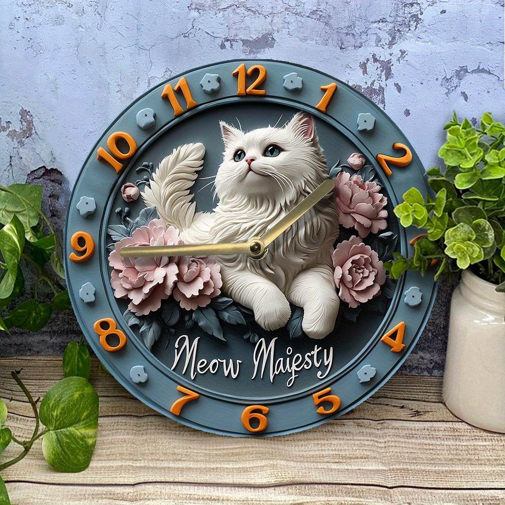 Persian Cat Silent Wall Clock Decor Gift - Montero Milan