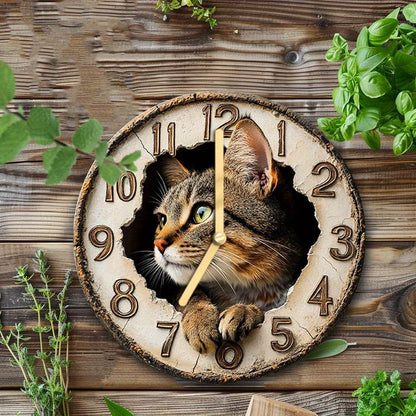 Enchanting Wildcat 2D Wall Clock Silent Artistic Timepiece - Montero Milan
