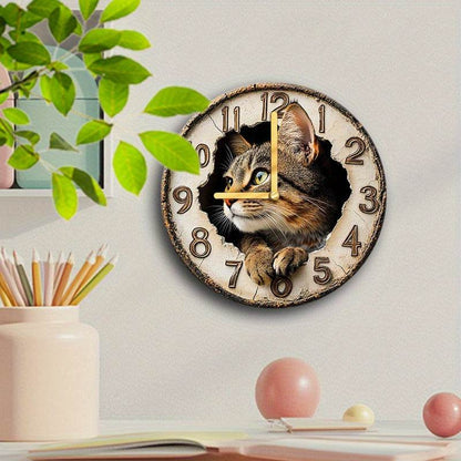 Enchanting Wildcat 2D Wall Clock Silent Artistic Timepiece - Montero Milan