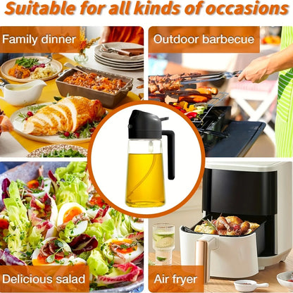 Montero Milan 1 Portable Olive Oil Sprayer and Pourer | 470ML Plastic Kitchen Oil Bottle for Cooking, BBQ, Air Fryers, Baking, Salads