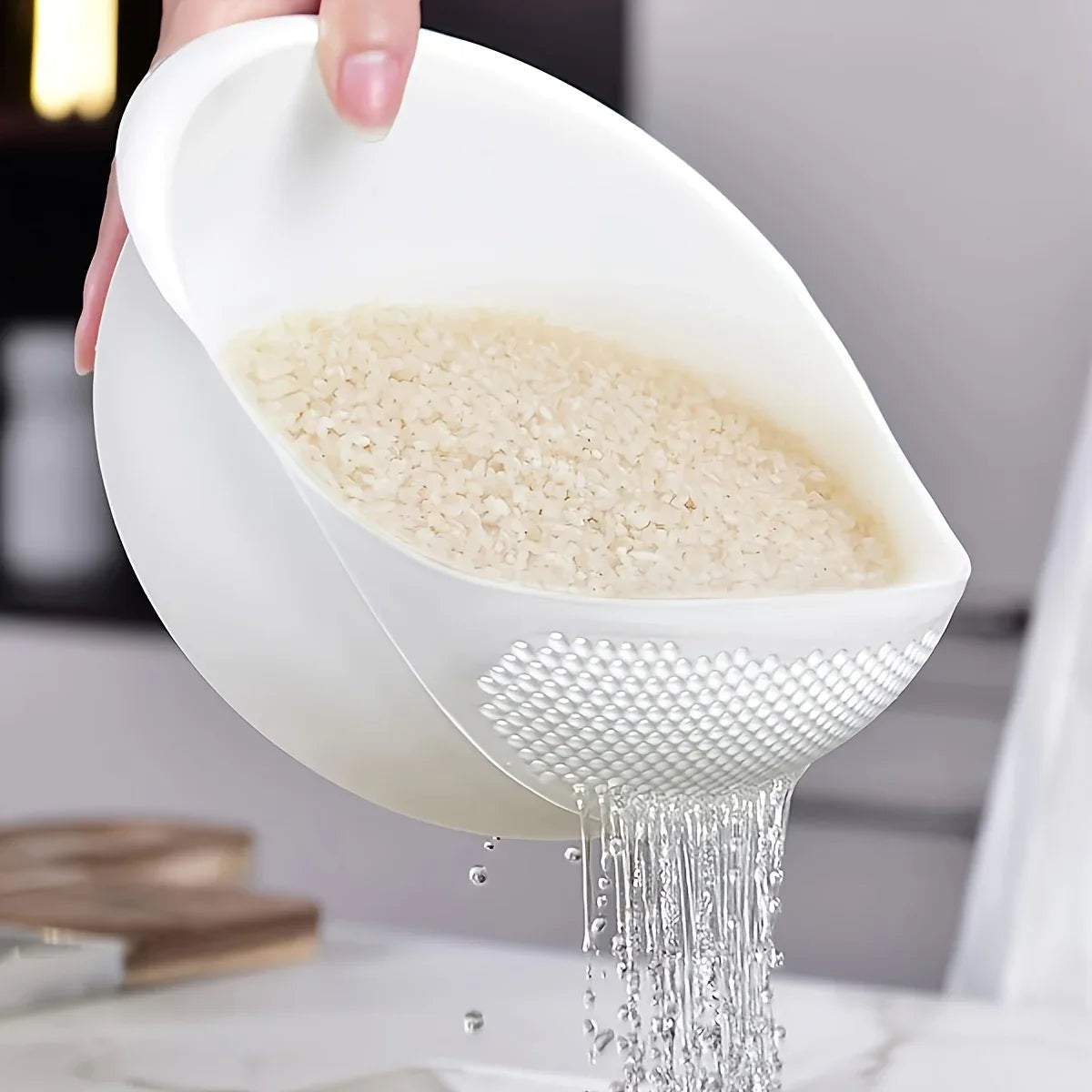 Montero Milan 1 Modern Plastic Multi-Purpose Kitchen Strainer - Fruit, Vegetable, Rice, and Grain Food Drain Basket - Kitchen Accessory Storage Basket