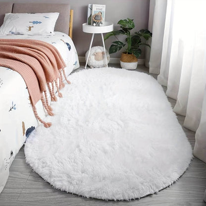 Plush Oval Faux Fur Rug - Montero Milan