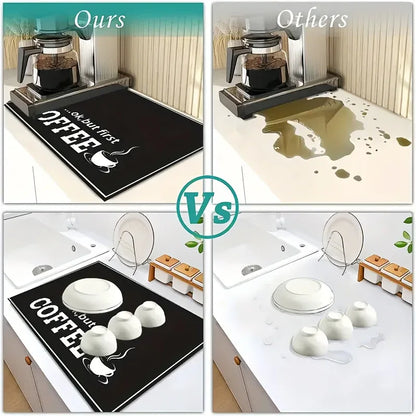 Montero Milan Coffee Machine Water Absorbent Mat, Kitchen Countertop Drainage Mat - Perfect for Easter, Birthday, Mother's Day, Halloween, and Christmas Gifts
