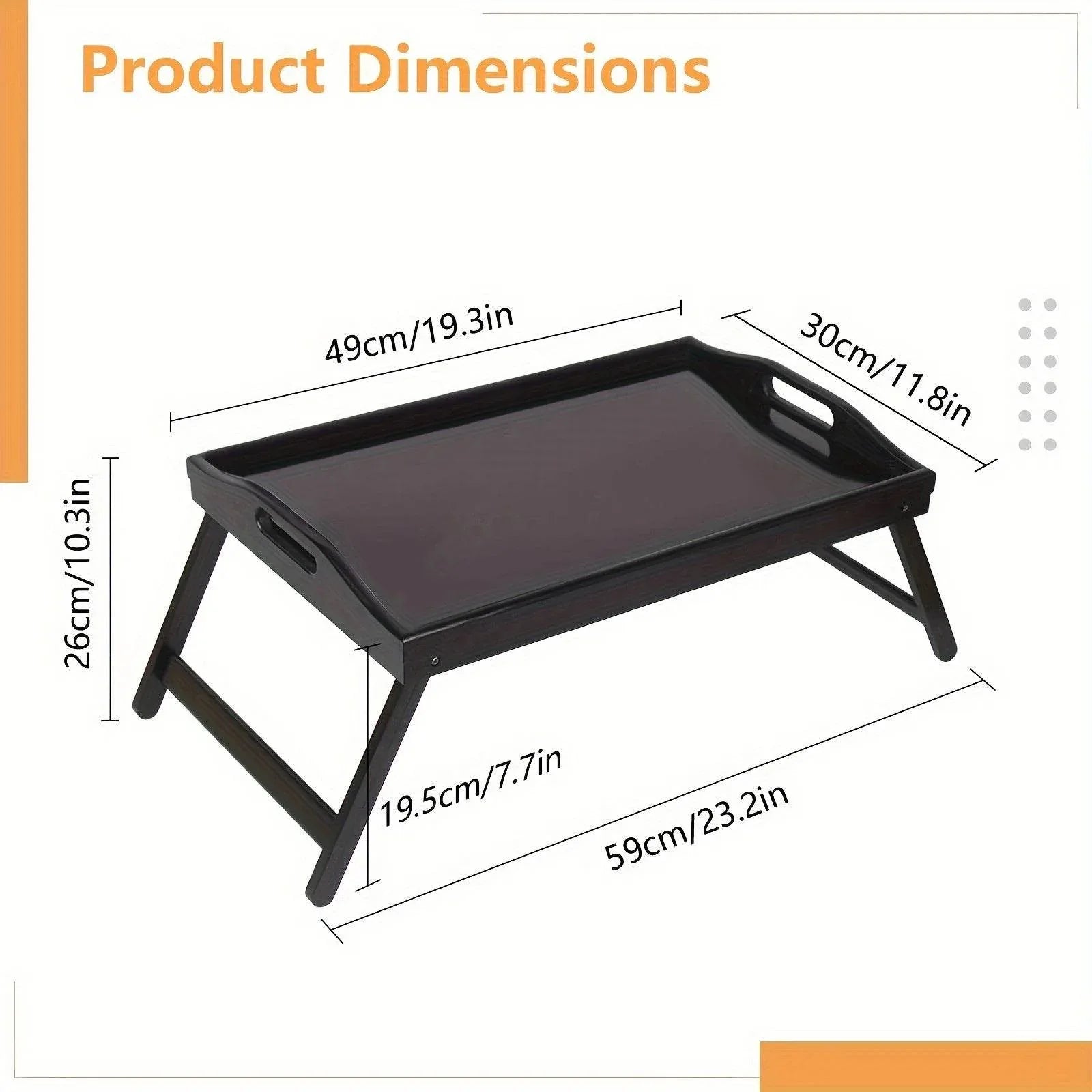 19.32 X 11.83 Inch Bed Tray Table With Handles Folding Legs, Breakfast Tray Bamboo Bed Tray For Sofa, Bed, Eating, Snacking And Working, 1/ 2 Packs - Montero Milan