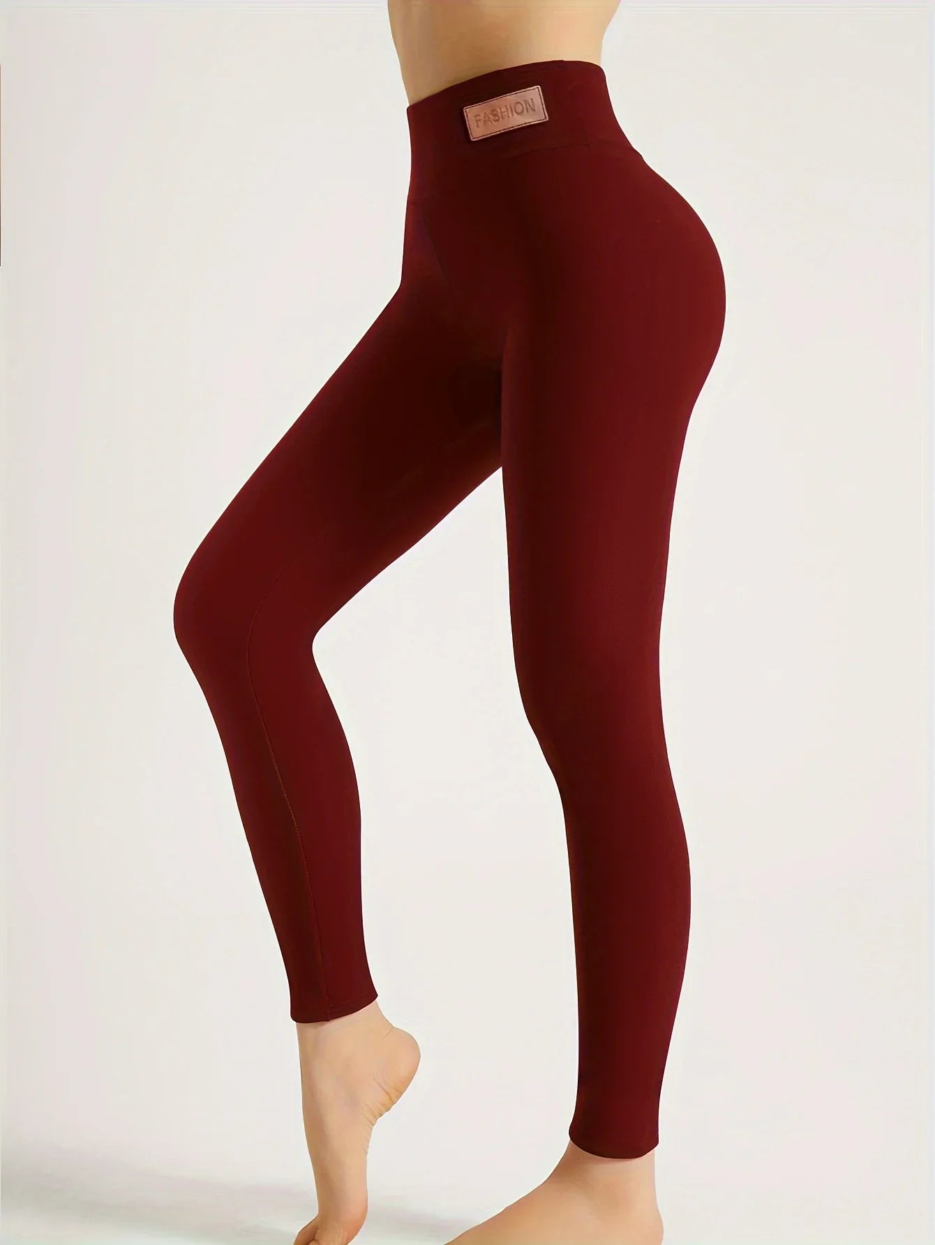 Women's High-Waisted Thickened Warm Yoga Leggings - Full-Length (7/8) Tummy Control Slim-Fit Pants with Elastic Waistband, All-Season Workout & Gym Pants for Pilates,, Casual Wear - Solid Color (Black/Dark Grey/Navy)