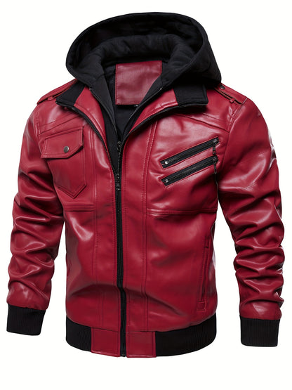 Men’s Hooded Leather Jacket