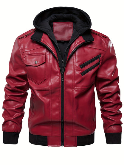 Men’s Hooded Leather Jacket