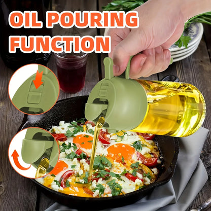 Montero Milan 1 Portable Olive Oil Sprayer and Pourer | 470ML Plastic Kitchen Oil Bottle for Cooking, BBQ, Air Fryers, Baking, Salads