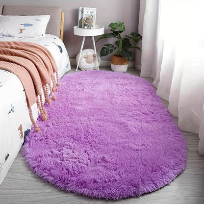 Plush Oval Faux Fur Rug - Montero Milan