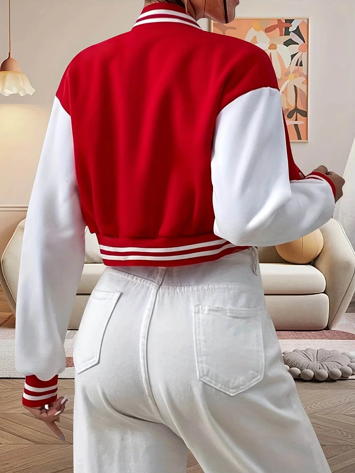 Cropped Varsity Letter Jacket - Montero Milan