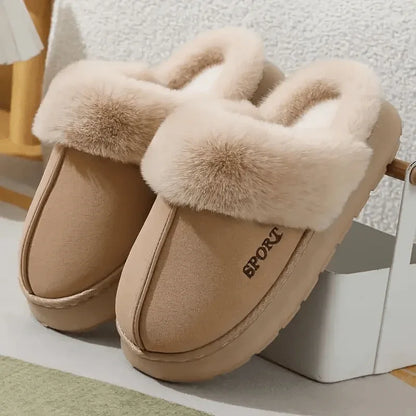 Women'S Cozy Fleece-Lined Slip-On Slippers - Soft Plush Indoor/Outdoor Shoes with EVA Sole, Warm Winter Footwear for Couples, Perfect Gift Idea, Indoor Slippers | Plush Lined Slippers | EVA Sole Slippers, Slippers for Feet
