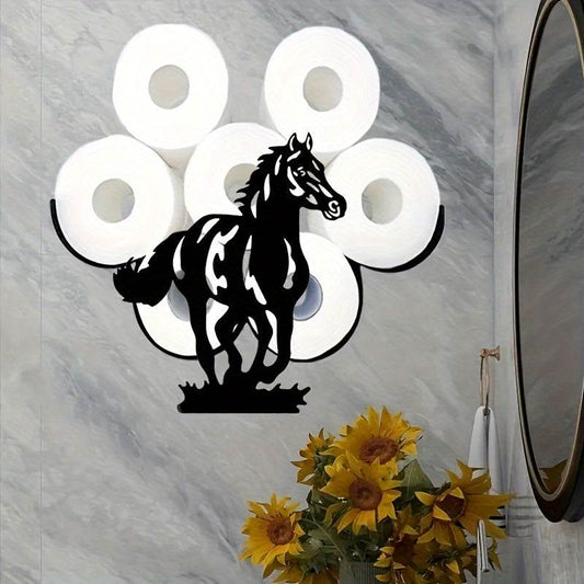 Wall Mounted Horse Toilet Paper Holder Rack - Montero Milan