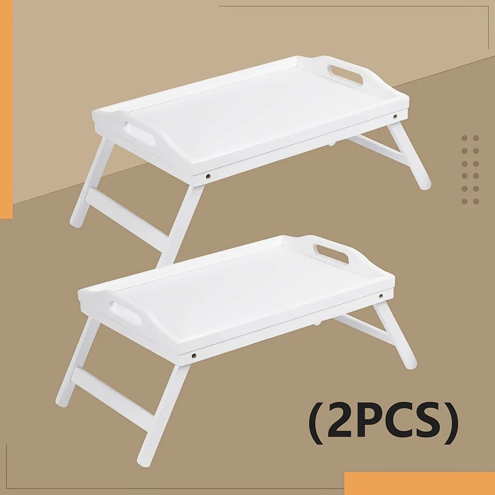 19.32 X 11.83 Inch Bed Tray Table With Handles Folding Legs, Breakfast Tray Bamboo Bed Tray For Sofa, Bed, Eating, Snacking And Working, 1/ 2 Packs - Montero Milan