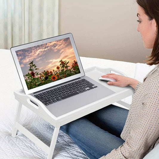 19.32 X 11.83 Inch Bed Tray Table With Handles Folding Legs, Breakfast Tray Bamboo Bed Tray For Sofa, Bed, Eating, Snacking And Working, 1/ 2 Packs - Montero Milan