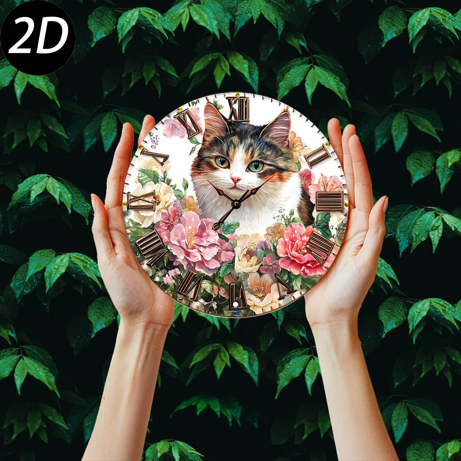 WhimsyCat™ Floral Wall Clock - Montero Milan