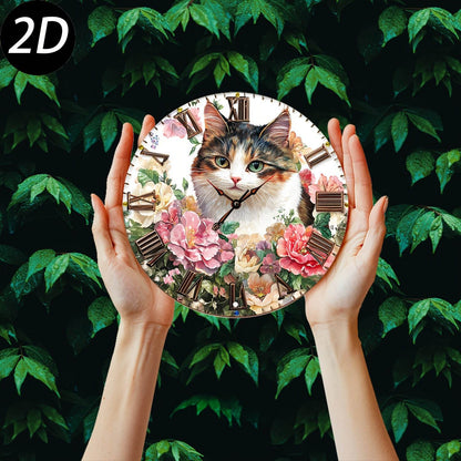 WhimsyCat™ Floral Wall Clock - Montero Milan
