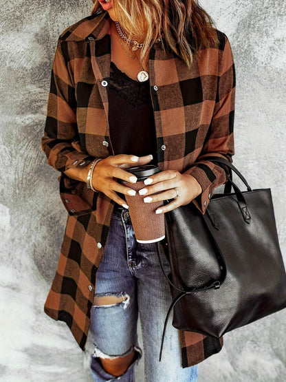 Relaxed Fit Plaid Shacket - Montero Milan
