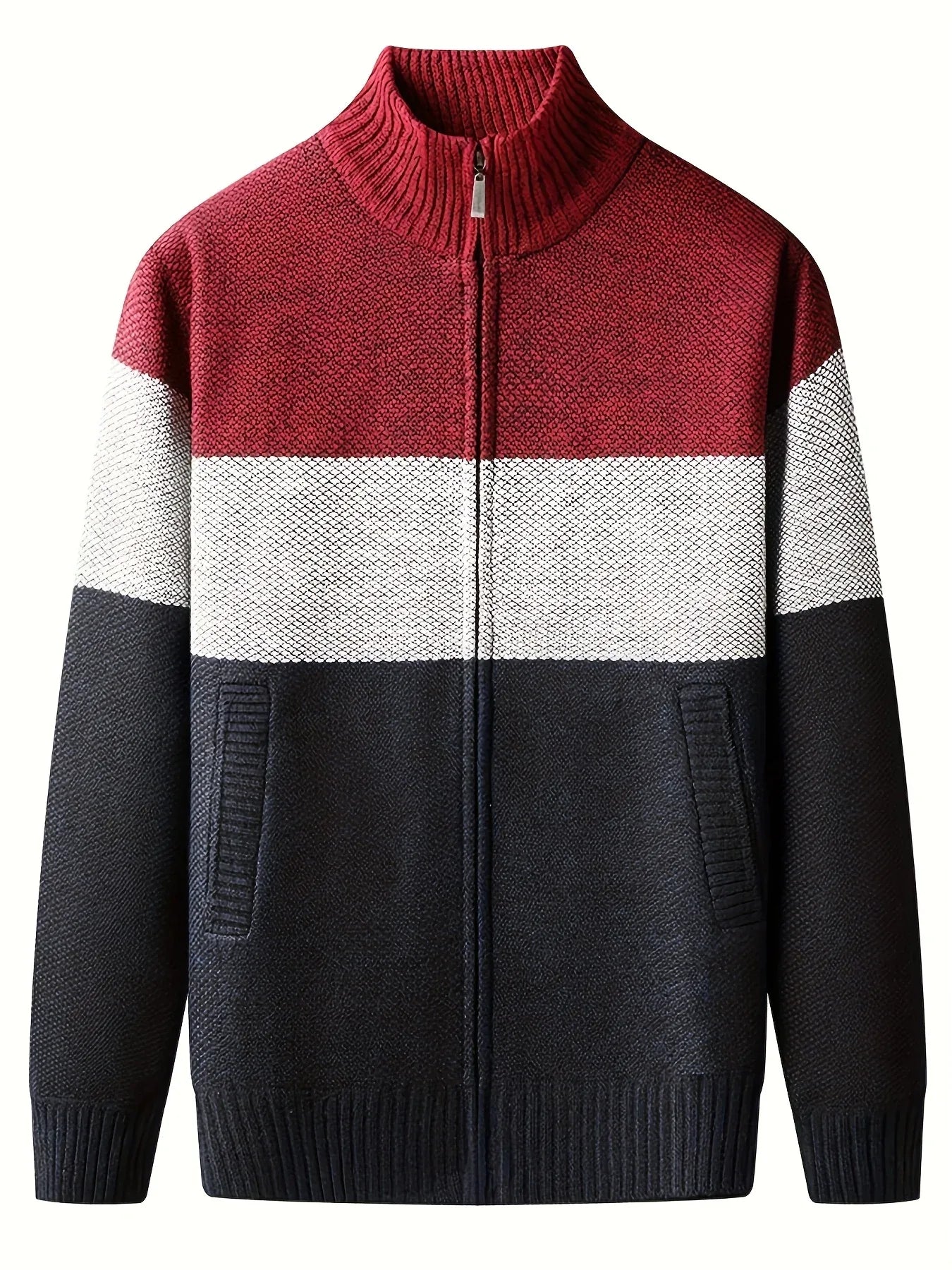 Men'S Knitted Cardigan with a Stand-Up Collar, a Casual And Stylish Outerwear.