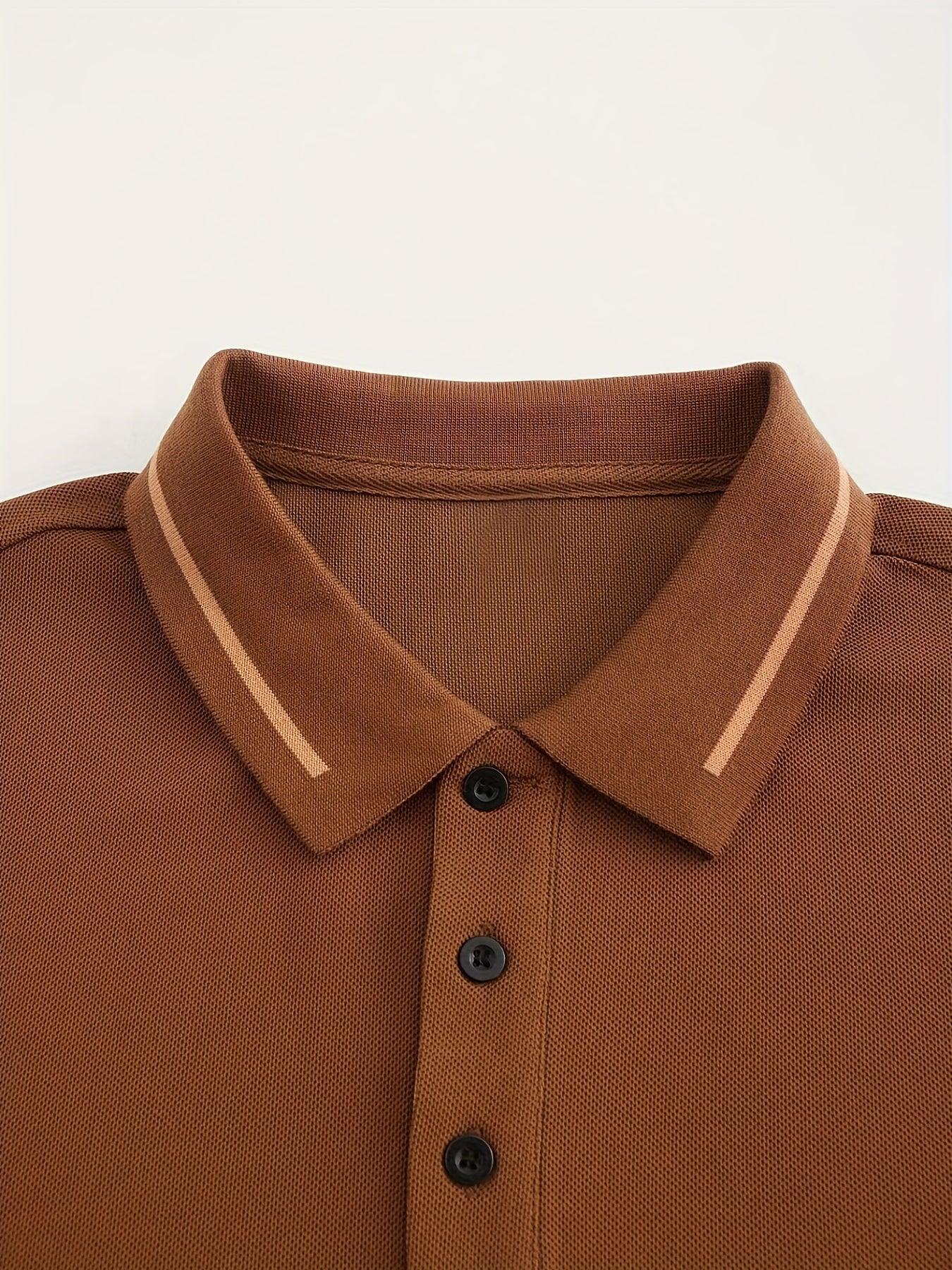 Ribbed Stretch Long Sleeve Polo