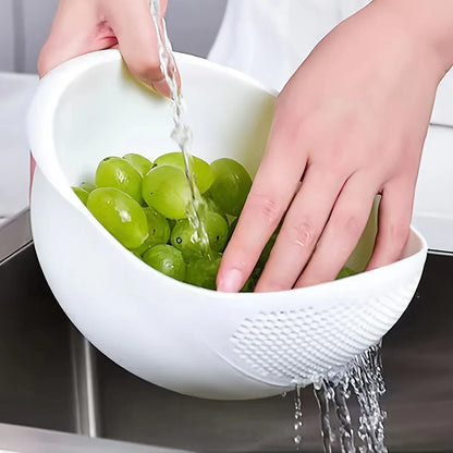 Montero Milan 1 Modern Plastic Multi-Purpose Kitchen Strainer - Fruit, Vegetable, Rice, and Grain Food Drain Basket - Kitchen Accessory Storage Basket