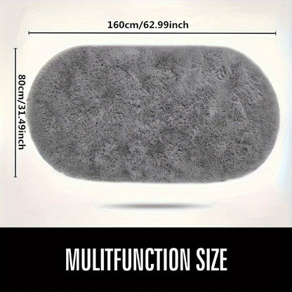 Plush Oval Faux Fur Rug - Montero Milan