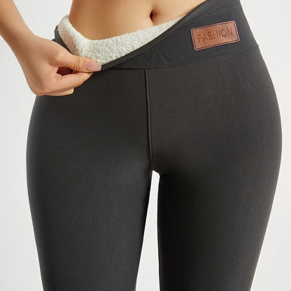 Women's High-Waisted Thickened Warm Yoga Leggings - Full-Length (7/8) Tummy Control Slim-Fit Pants with Elastic Waistband, All-Season Workout & Gym Pants for Pilates,, Casual Wear - Solid Color (Black/Dark Grey/Navy)