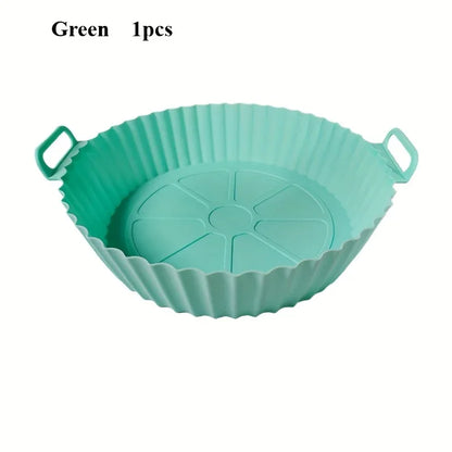 1pc Reusable Silicone Air Fryer Liner – Non-Stick Food-Grade, Universal Fit for All Air Fryers, Multi-Purpose Cooking Accessory, No Power Needed