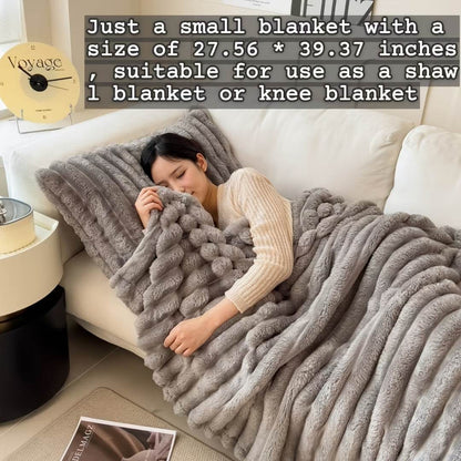 Luxe Faux Rabbit Fur Throw Blanket - Montero Milan