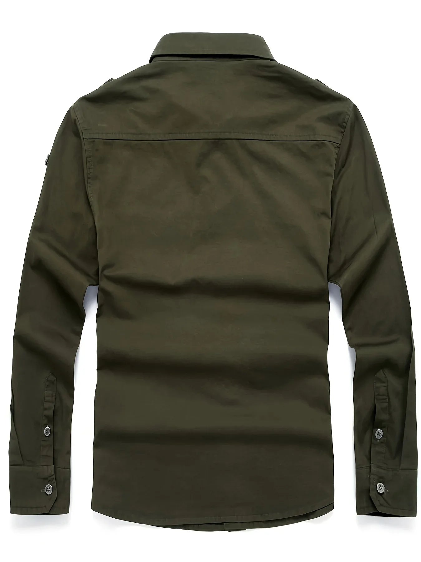 Autumn Long Sleeve Shirt for Men, Outdoor Plus Size Military Style Loose Fit Top, Pure Cotton High-Density Twill Casual Workwear Shirt, Thin Twill Long Sleeve Workwear
