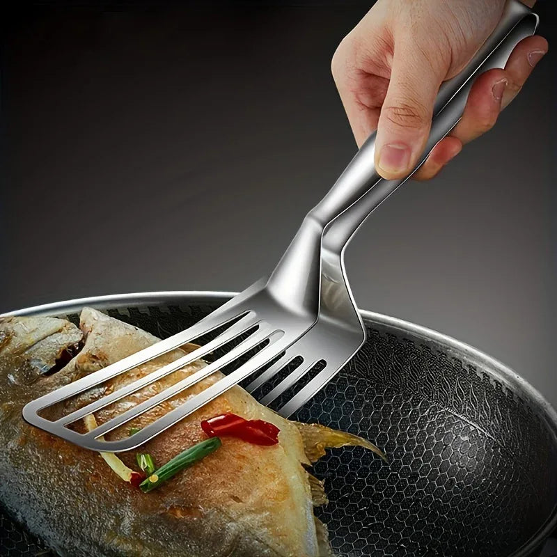 1pc, Multifunctional Stainless Steel Serving Tongs for Buffet, Fish Frying, Bread, Steak, Salad, and Dessert - Kitchen Tools for Effortless Food Prep and Presentation